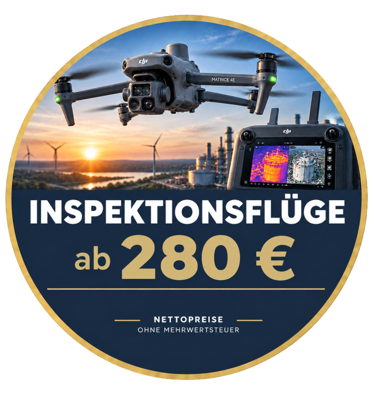 Inspektionsflüge mit einer Drohen ab 280 Euro (netto)